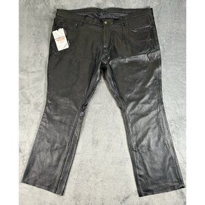 Milwaukee Leather Men’s Size 48 Black Classic Motorcycle Leather Pants (LKM5790)